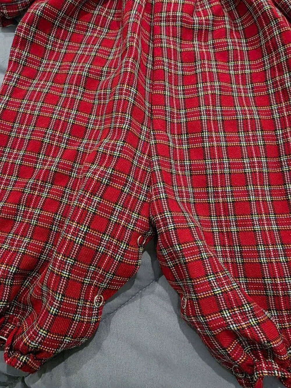 Vintage Plaid Baby Romper GoodLad Christmas Outfit 3-6 Months Holiday Plaid